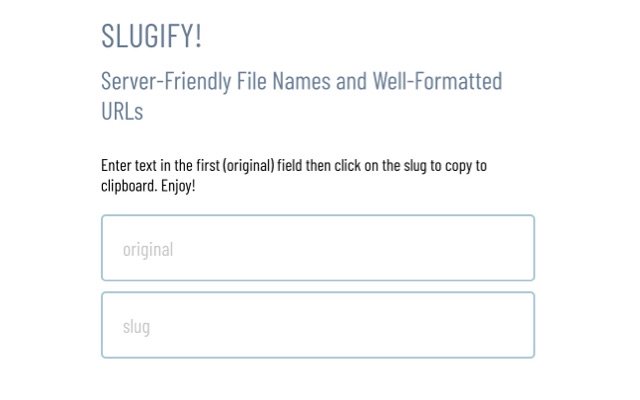 Slugify  from Chrome web store to be run with OffiDocs Chromium online