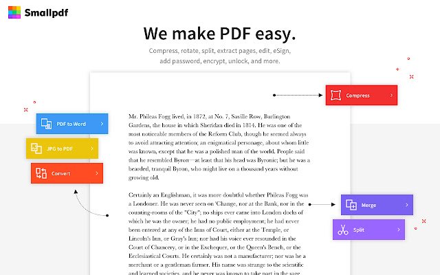 Smallpdf PDF bewerken, comprimeren en converteren vanuit de Chrome-webwinkel voor gebruik met OffiDocs Chromium online