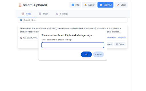 Smart Clipboard Manager  from Chrome web store to be run with OffiDocs Chromium online