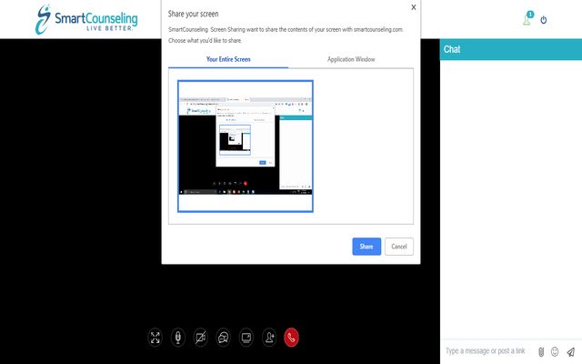 SmartCounseling Screen Sharing  from Chrome web store to be run with OffiDocs Chromium online