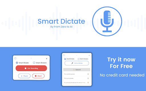 Smart Dictate  from Chrome web store to be run with OffiDocs Chromium online