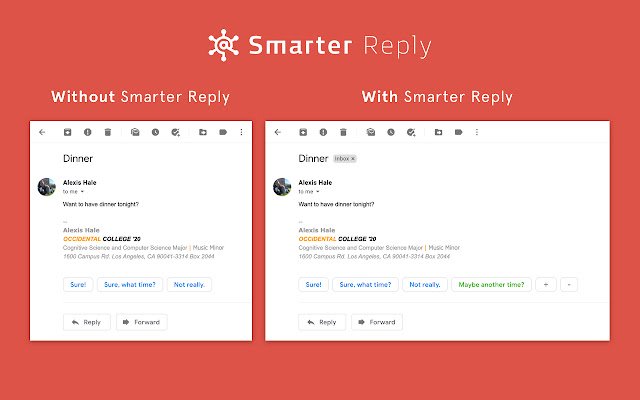 Smarter Reply pour Gmail à partir de la boutique en ligne Chrome à exécuter avec OffiDocs Chromium en ligne