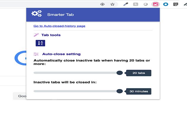 Smarter Tab dari toko web Chrome untuk dijalankan dengan OffiDocs Chromium online