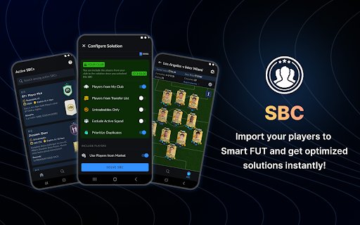 Smart FUT FC SBC Solutions from Chrome web store to be run with OffiDocs Chromium online Smart FUT FC SBC Solutions from Chrome web store to be run with OffiDocs Chromium online