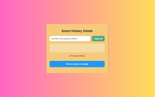 Smart History Delete from Chrome web store to be run with OffiDocs Chromium online Smart History Delete from Chrome web store to be run with OffiDocs Chromium online