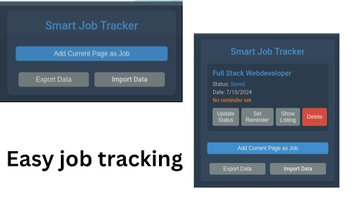Smart Job Tracker Effortless Application Management  from Chrome web store to be run with OffiDocs Chromium online
