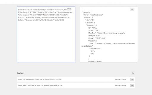smartJson  from Chrome web store to be run with OffiDocs Chromium online