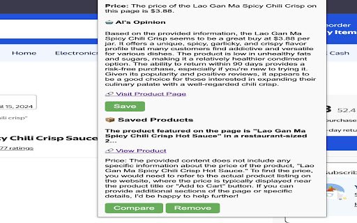 Smart Product Comparator  from Chrome web store to be run with OffiDocs Chromium online