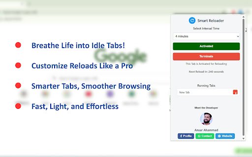 Smart Reloader  from Chrome web store to be run with OffiDocs Chromium online