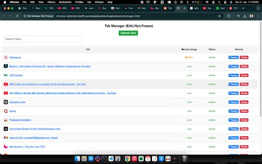 Smart Tab Manager: Freeze, Search, Close, Navigate  from Chrome web store to be run with OffiDocs Chromium online