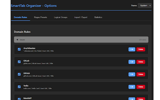 Smart Tab Organizer  from Chrome web store to be run with OffiDocs Chromium online