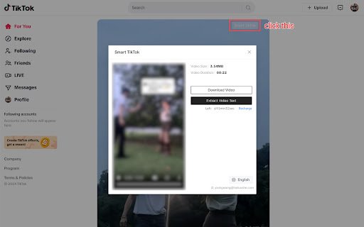 Smart TikTok Make TikTok Smart and Easy  from Chrome web store to be run with OffiDocs Chromium online