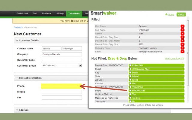 Smartwaiver จาก Chrome เว็บสโตร์จะทำงานด้วย OffiDocs Chromium ทางออนไลน์