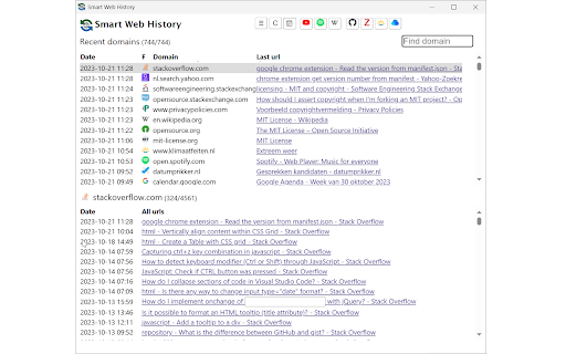Smart Web History from Chrome web store to be run with OffiDocs Chromium online Smart Web History from Chrome web store to be run with OffiDocs Chromium online
