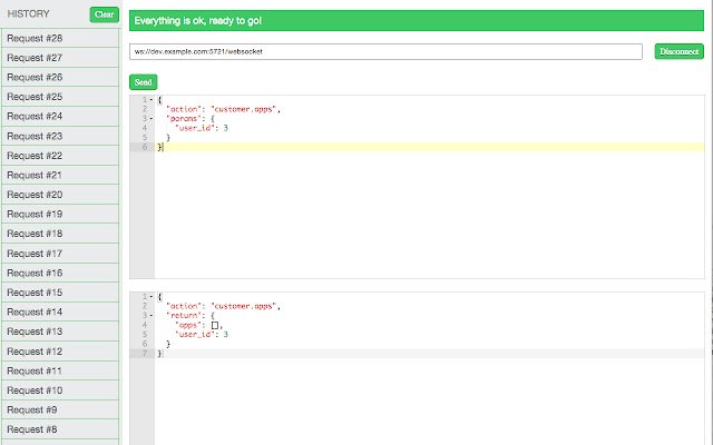 Smart Websocket Client từ cửa hàng Chrome trực tuyến sẽ được chạy với OffiDocs Chromium trực tuyến