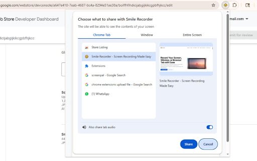 Smile Recorder  from Chrome web store to be run with OffiDocs Chromium online