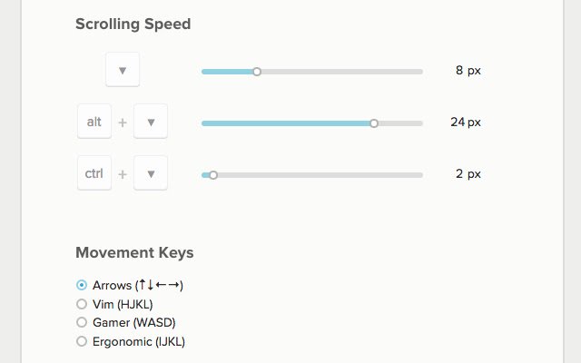 Smooth Key Scroll  from Chrome web store to be run with OffiDocs Chromium online