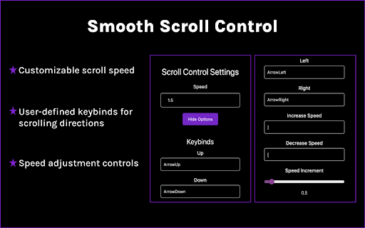 Smooth Scroll Control  from Chrome web store to be run with OffiDocs Chromium online