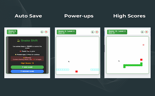 Snake Shift: The Classic Snake Game, Reimagined for Chrome  from Chrome web store to be run with OffiDocs Chromium online Snake Shift: The Classic Snake Game, Reimagined for Chrome  from Chrome web store to be run with OffiDocs Chromium online
