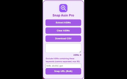 Snap Asin Trial  from Chrome web store to be run with OffiDocs Chromium online