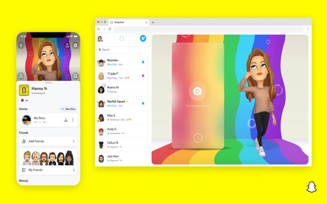 Snapchat Mobile  from Chrome web store to be run with OffiDocs Chromium online