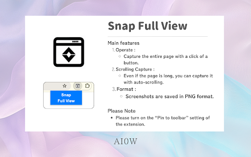 Snap Full View  from Chrome web store to be run with OffiDocs Chromium online