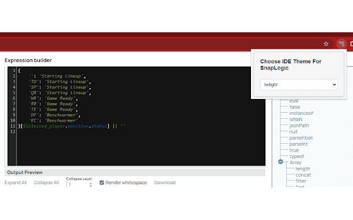 Snaplogic Expression Builder IDE  from Chrome web store to be run with OffiDocs Chromium online