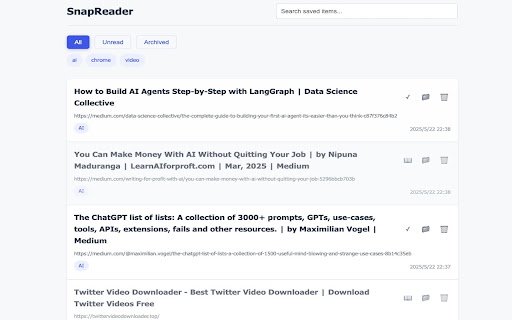 SnapReader  from Chrome web store to be run with OffiDocs Chromium online