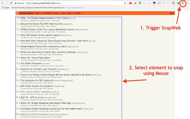 SnapWeb  from Chrome web store to be run with OffiDocs Chromium online