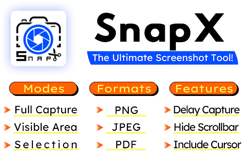SnapX The Ultimate Screenshot Tool  from Chrome web store to be run with OffiDocs Chromium online