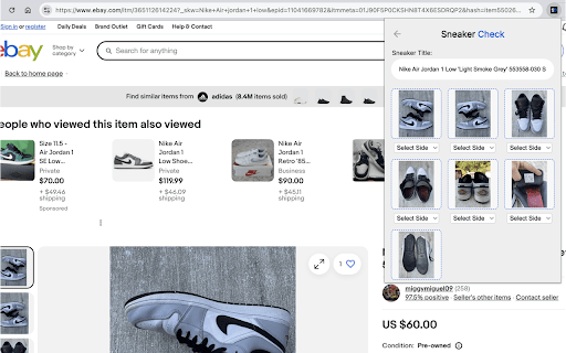 Sneaker Check  from Chrome web store to be run with OffiDocs Chromium online Sneaker Check  from Chrome web store to be run with OffiDocs Chromium online