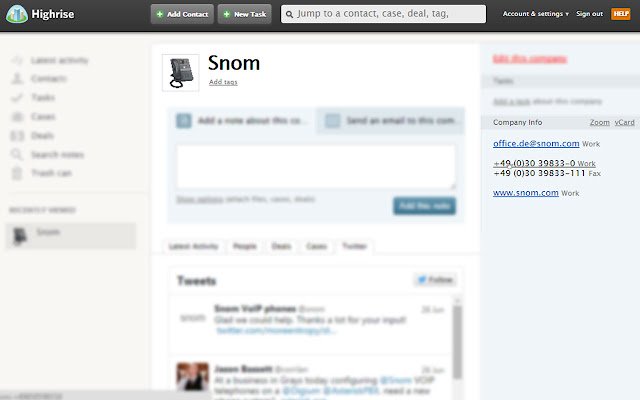 Snom Connector aus dem Chrome-Webshop zur Ausführung mit OffiDocs Chromium online