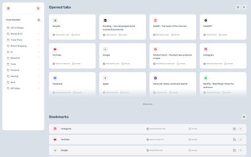 Snooz Tab Manager  from Chrome web store to be run with OffiDocs Chromium online