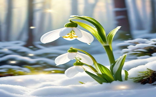 Snowdrops wallpaper  from Chrome web store to be run with OffiDocs Chromium online