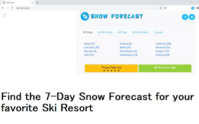 Snow Forecast mula sa Chrome web store na tatakbo sa OffiDocs Chromium online
