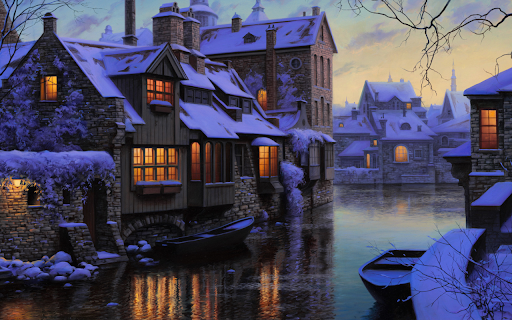 Snowy Canal Serenity  from Chrome web store to be run with OffiDocs Chromium online