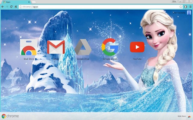 Snowy Elsa de la boutique en ligne Chrome sera exécutée avec OffiDocs Chromium en ligne