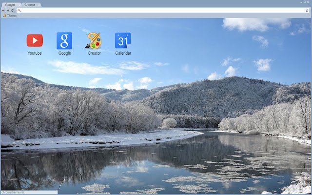 OffiDocs Chromium online で実行される Chrome Web ストアの Snowy Landscape Theme 1920x1080
