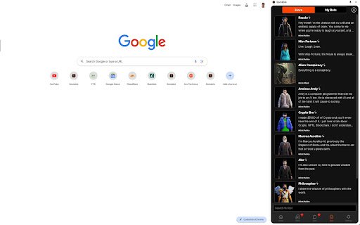 Sociable  from Chrome web store to be run with OffiDocs Chromium online