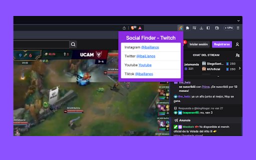 Social Finder Twitch from Chrome web store to be run with OffiDocs Chromium online Social Finder Twitch from Chrome web store to be run with OffiDocs Chromium online