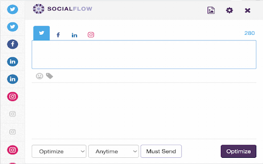 SocialFlow  from Chrome web store to be run with OffiDocs Chromium online