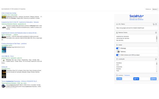 SocialHub Extrator de Números  from Chrome web store to be run with OffiDocs Chromium online SocialHub Extrator de Números  from Chrome web store to be run with OffiDocs Chromium online