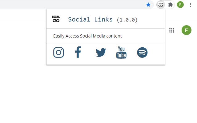 Social Links  from Chrome web store to be run with OffiDocs Chromium online