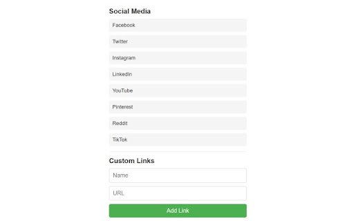 Social Media Links Manager  from Chrome web store to be run with OffiDocs Chromium online