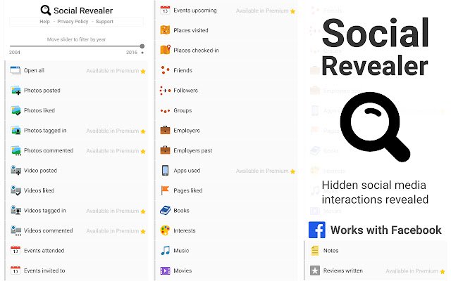 Chrome web mağazasından Social Revealer, OffiDocs Chromium çevrimiçi ile çalıştırılacak