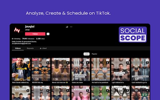 Socialscope  from Chrome web store to be run with OffiDocs Chromium online