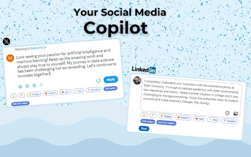SocialScribe AI Replies for Twitter, LinkedIn  from Chrome web store to be run with OffiDocs Chromium online