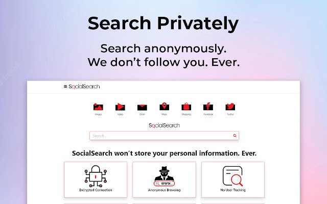 Social Search Extension mula sa Chrome web store na tatakbo sa OffiDocs Chromium online