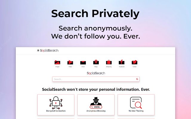 Social Search Extension  from Chrome web store to be run with OffiDocs Chromium online