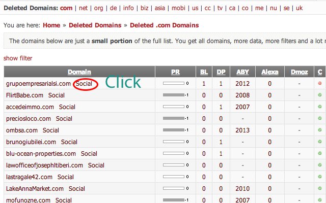 Social Signals Information  from Chrome web store to be run with OffiDocs Chromium online